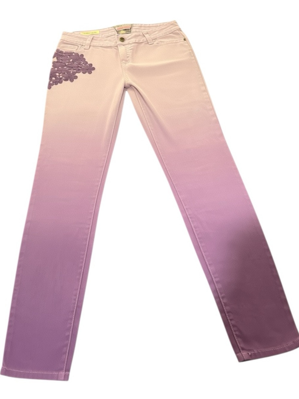 Hot Kiss Ombre Lavender-to-Cream Wide Leg Jeans 8 Adult Size/9 Junior Size